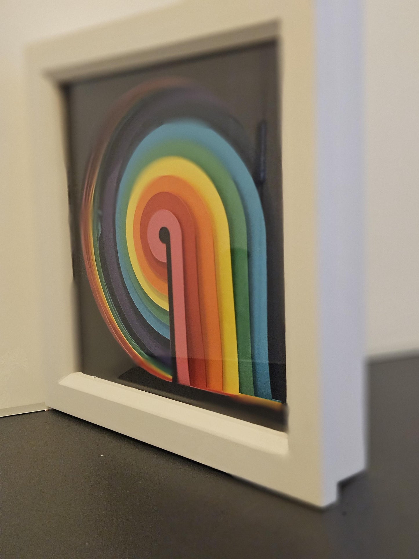Rainbow Arch Paper Art, 3D Shadow Box, Geometric Wall Decor