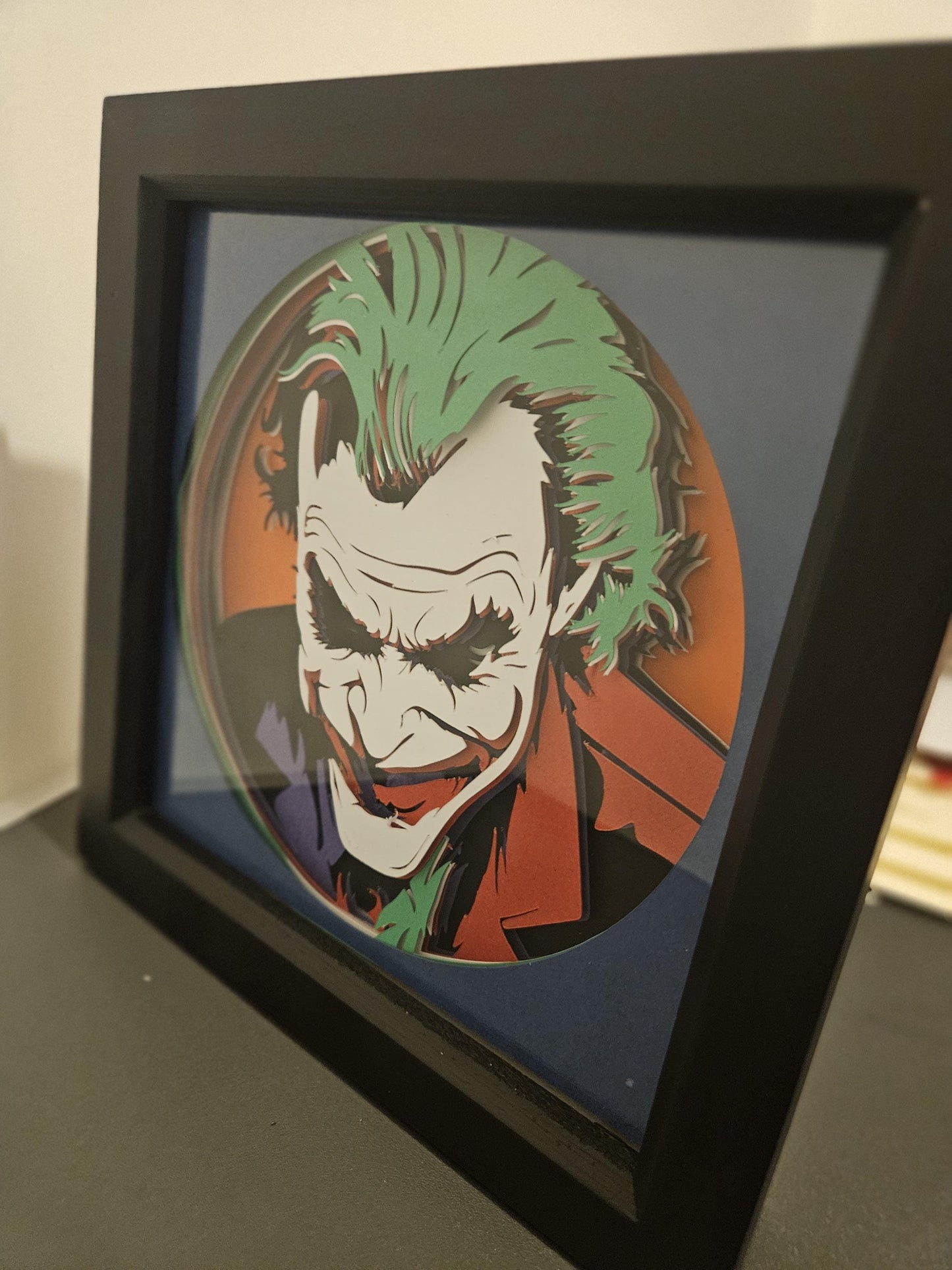 Joker 3D Layered Card Art Shadow Box. A handcrafted gift for a DC Comics fan.