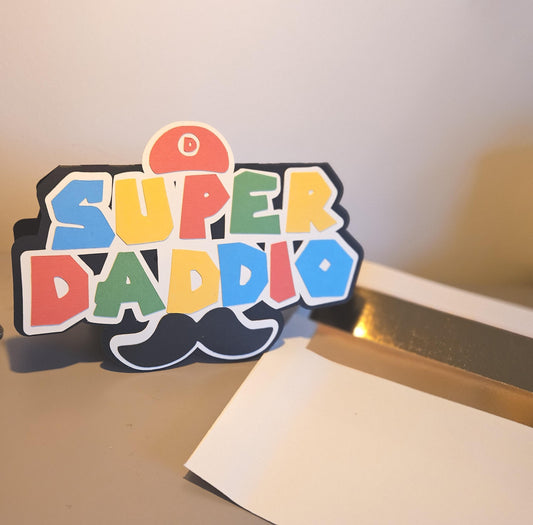 Super "Daddio" Mario themed Card for Fathers Day or Birthday's.