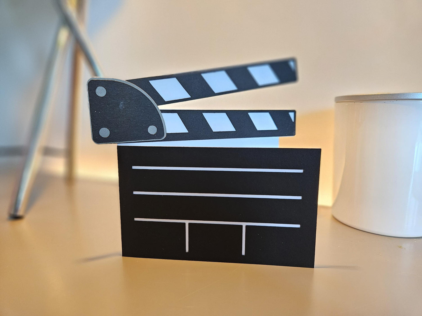 Handcrafted Movie Clapperboard Card for Birthday's or any occasion.