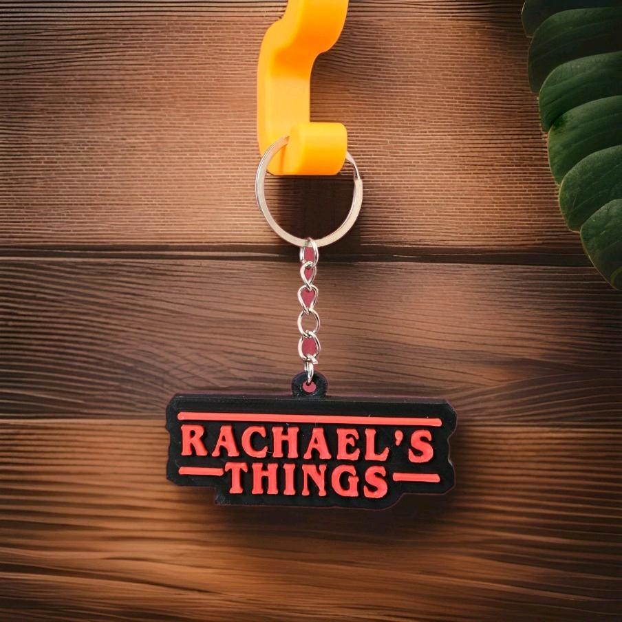 Personalised Stranger Things Style 3D Printed Keyring