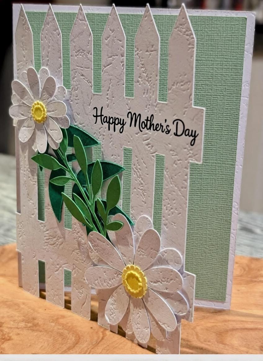 Card Making Kit. 3D Floral scene on Garden Fence. Customisable