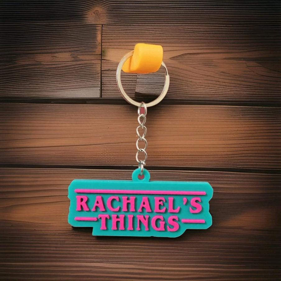 Personalised Stranger Things Style 3D Printed Keyring