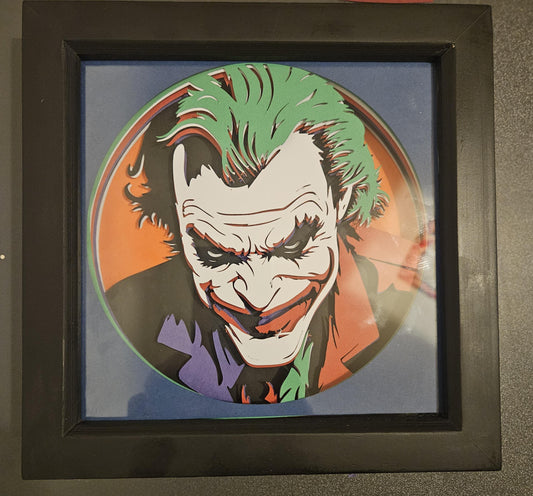 Joker 3D Layered Card Art Shadow Box. A handcrafted gift for a DC Comics fan.