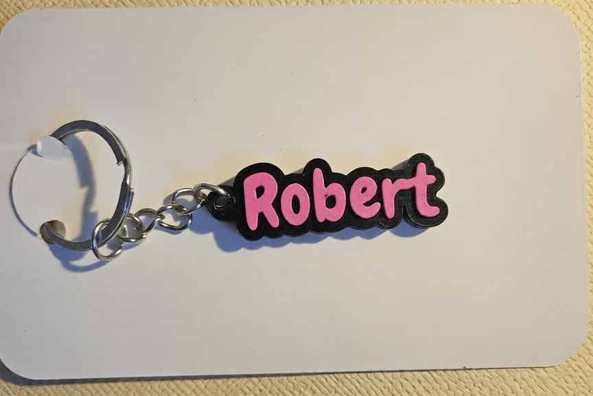 Personalised 3D Printed Name Keyring