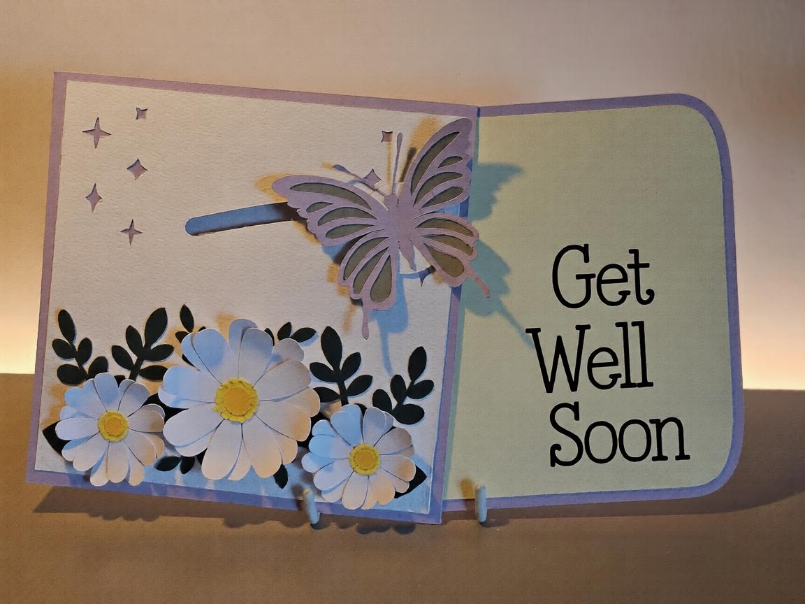 3D Handmade Daisy Butterfly Card with Pull-Out Display Stand (Happy Birthday)