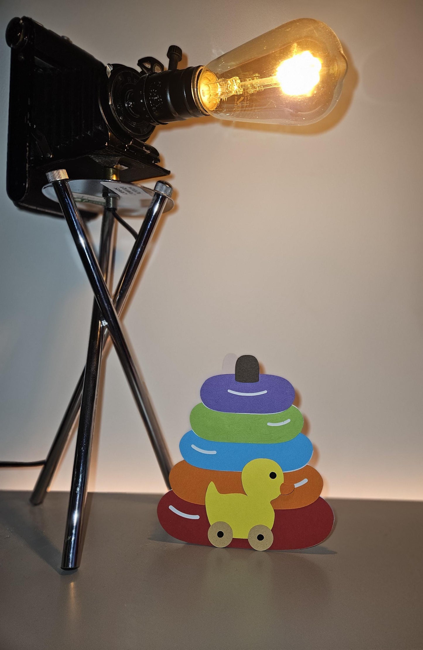 Handcrafted Duck Stacking Toy Card for a Birthday or Baby Shower.