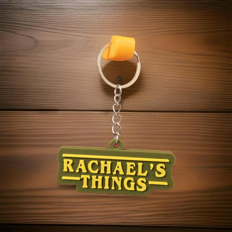Personalised Stranger Things Style 3D Printed Keyring