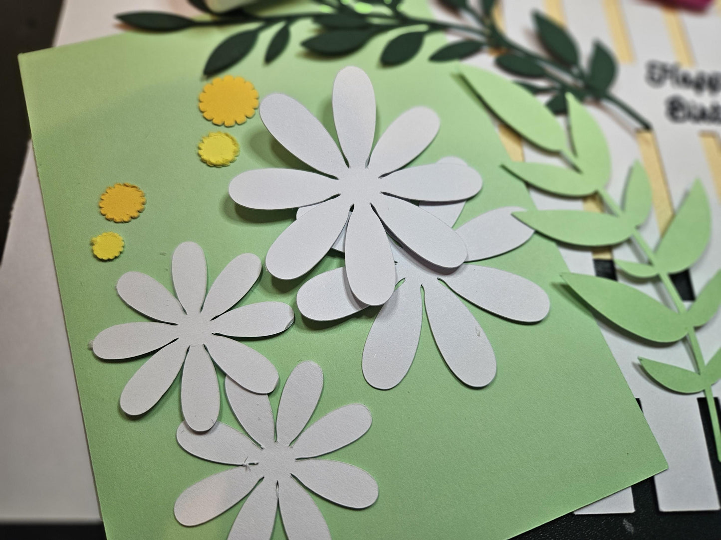 Card Making Kit. 3D Floral scene on Garden Fence. Customisable