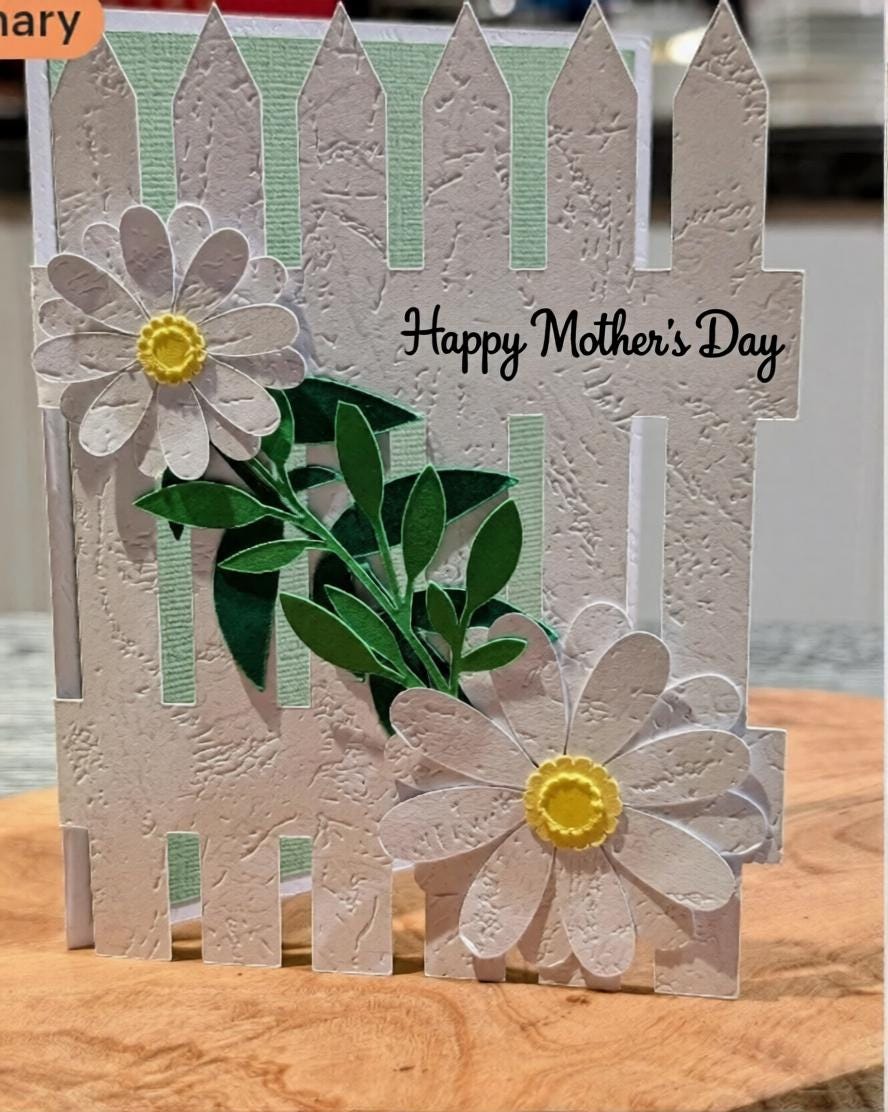 Card Making Kit. 3D Floral scene on Garden Fence. Customisable