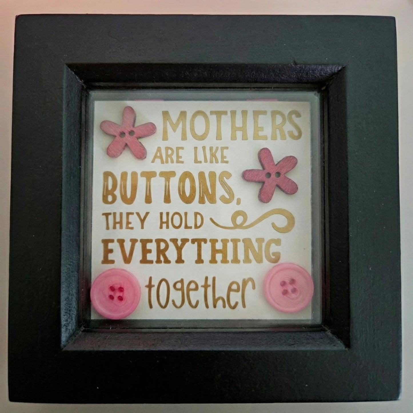 Handmade Button Art Box Frame, Mothers Day, Birthday or any occasion.